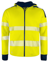 Load image into Gallery viewer, Projob_Full_Zip_Kaputzenjacke_Klassegelb7marinevorne