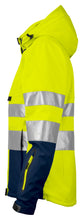 Lade das Bild in den Galerie-Viewer, Projob Gefütterte Softshell Damenjacke gelbmarine rechts