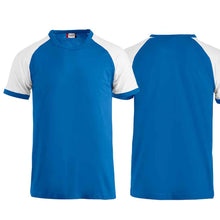 Load image into Gallery viewer, Edelweiss raglan T-shirt, blue / white,
