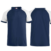 Load image into Gallery viewer, Edelweiss raglan T-shirt, navy / white,
