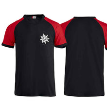Load image into Gallery viewer, Edelweiss raglan T-shirt, black, Edelweiss chest