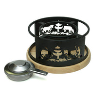 Carica l'immagine nel visualizzatore di Gallery, Caquelon Scherenschnitt Schwarz 21 cm