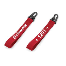 Lade das Bild in den Galerie-Viewer, Schlüsselanhänger Band Rot mit Text