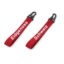 Lade das Bild in den Galerie-Viewer, Schlüsselanhänger Band Rot mit Text