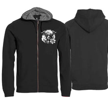 Lade das Bild in den Galerie-Viewer, Kapuzenjacke mit Schwarznasenschaf, Schwarz, Brust