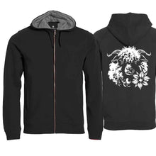 Lade das Bild in den Galerie-Viewer, Kapuzenjacke mit Schwarznasenschaf, Schwarz, Rücken