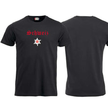 Load image into Gallery viewer, T-Shirt Schwarz, Schweiz mit Edelweiss