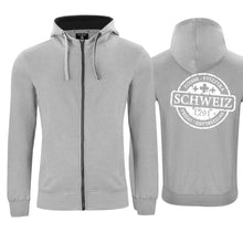 Load image into Gallery viewer, Kapuzenjacke Grau, Stempel Schweiz 1291