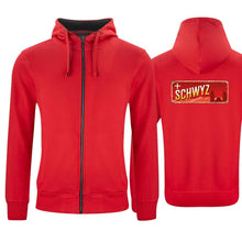 Lade das Bild in den Galerie-Viewer, Kapuzenjacke Rot, Kanton Schwyz Wappen / Schild