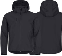 Lade das Bild in den Galerie-Viewer, Softshell mit abnehmbarer Kapuze Unisex Schwarz