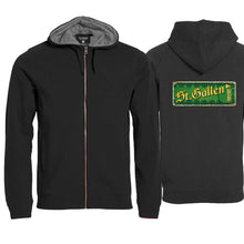 Lade das Bild in den Galerie-Viewer, Kapuzenjacke Schwarz, Kanton St. Gallen Wappen / Schild