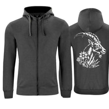 Lade das Bild in den Galerie-Viewer, Kapuzenjacke Steinbock Unisex, Anthrazit, Rücken