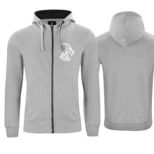 Lade das Bild in den Galerie-Viewer, Kapuzenjacke Steinbock Unisex, Graumeliert, Brust