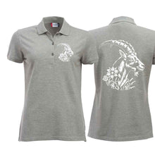 Lade das Bild in den Galerie-Viewer, Polo Damen Steinbock Grau, Brust und Rücken