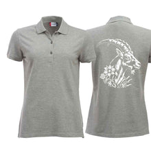 Lade das Bild in den Galerie-Viewer, Polo Damen Steinbock Grau, Rücken
