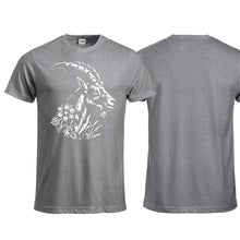 Lade das Bild in den Galerie-Viewer, Steinbock T-Shirt Grau, Brust gross