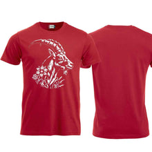Lade das Bild in den Galerie-Viewer, Steinbock T-Shirt Rot, Brust gross