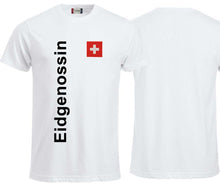 Lade das Bild in den Galerie-Viewer, T-Shirt Weiss mit Schweizerkreuz und Text Eidgenossin