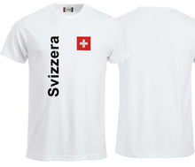 Lade das Bild in den Galerie-Viewer, T-Shirt Weiss mit Schweizerkreuz und Text Svizzera