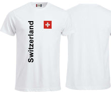 Lade das Bild in den Galerie-Viewer, T-Shirt Weiss mit Schweizerkreuz und Text Switzerland