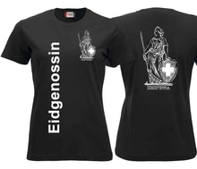 Lade das Bild in den Galerie-Viewer, Damen T-Shirt Schwarz, Eidgneossin mit Helvetia