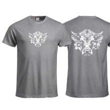 Lade das Bild in den Galerie-Viewer, T-Shirt Graumeliert mit Schweizer Kuh