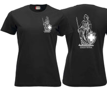 Lade das Bild in den Galerie-Viewer, Damen -Shirt Schwarz mit Helvetia