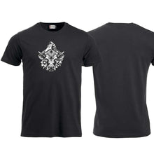 Lade das Bild in den Galerie-Viewer, T-Shirt Schwarz mit Schweizer Kuh und Matterhorn