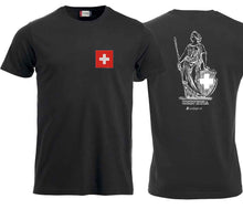 Lade das Bild in den Galerie-Viewer, T-Shirt Schwarz, Schweizerkreuz Brust und Rücken
