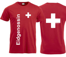 Lade das Bild in den Galerie-Viewer, T-Shirt mit Schweizerkreuz Text Eidgenossin