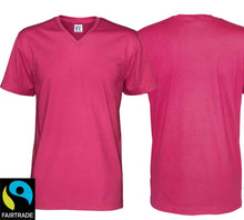 Lade das Bild in den Galerie-Viewer, Herren T-Shirt V-Ausschnitt Kirsche, Fairtrade Zertifiziert