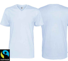 Lade das Bild in den Galerie-Viewer, Herren T-Shirt V-Ausschnitt Sky Blue, Fairtrade Zertifiziert