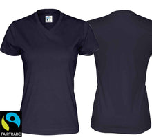 Carica l'immagine nel visualizzatore di Gallery, Damen T-Shirt V-ausschnitt Navy
