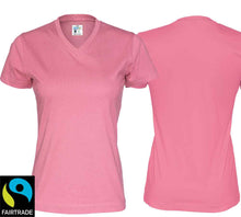 Carica l'immagine nel visualizzatore di Gallery, Damen T-Shirt V-ausschnitt Pink