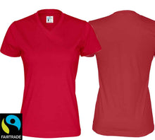 Carica l'immagine nel visualizzatore di Gallery, Damen T-Shirt V-ausschnitt Rot