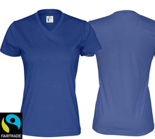 Carica l'immagine nel visualizzatore di Gallery, Damen T-Shirt V-ausschnitt Royal Blue