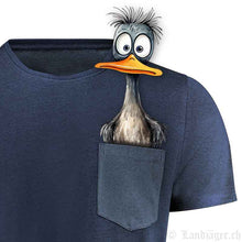 Lade das Bild in den Galerie-Viewer, T-Shirt mit Ente in der Tasche (Taschentier)