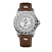 Lade das Bild in den Galerie-Viewer, Herrenuhr mit Lederarmband "Kuh" braun