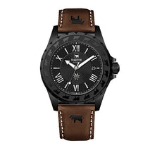 Lade das Bild in den Galerie-Viewer, Black Edition "Kuh" Uhr Herren Braun