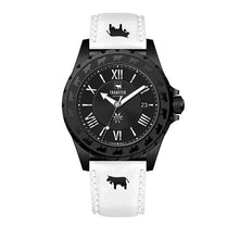 Lade das Bild in den Galerie-Viewer, Black Edition "Kuh" Uhr Herren Weiss