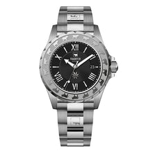 Lade das Bild in den Galerie-Viewer, Stahlband Herren Uhr Silber und Schwarz von Trauffer