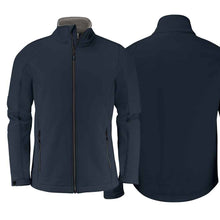 Charger l'image dans la galerie, Softshell Jacke mit Stretchanteil. Zweifarbiger Reissverschluss vorne und an den Taschen. Ärmel mit Klett verstellbar und Kordelzug im Bund.