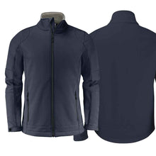 Charger l'image dans la galerie, Softshell Jacke mit Stretchanteil. Zweifarbiger Reissverschluss vorne und an den Taschen. Ärmel mit Klett verstellbar und Kordelzug im Bund.