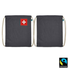 Lade das Bild in den Galerie-Viewer, Turnsack Graphitfarben mit Schweizerkreuz Patch