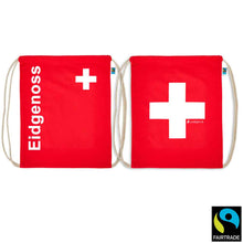 Lade das Bild in den Galerie-Viewer, Turnsack Rot mit Schweizerkreuz und Text Eidgenoss