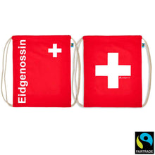 Lade das Bild in den Galerie-Viewer, Turnsack Rot mit Schweizerkreuz und Text Eidgenossin