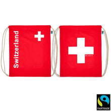 Lade das Bild in den Galerie-Viewer, Turnsack Rot mit Schweizerkreuz und Text Switzerland