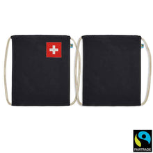 Lade das Bild in den Galerie-Viewer, Turnsack Schwarz mit Schweizerkreuz klein