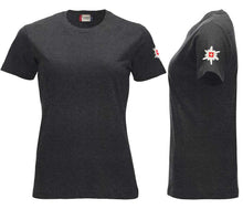 Lade das Bild in den Galerie-Viewer, Premium T-Shirt Women Anthrazit Meliert, mit Edelweiss