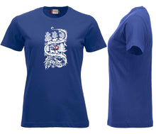 Load image into Gallery viewer, Premium T-Shirt Women Dunkel Blau, Scherenschnitt